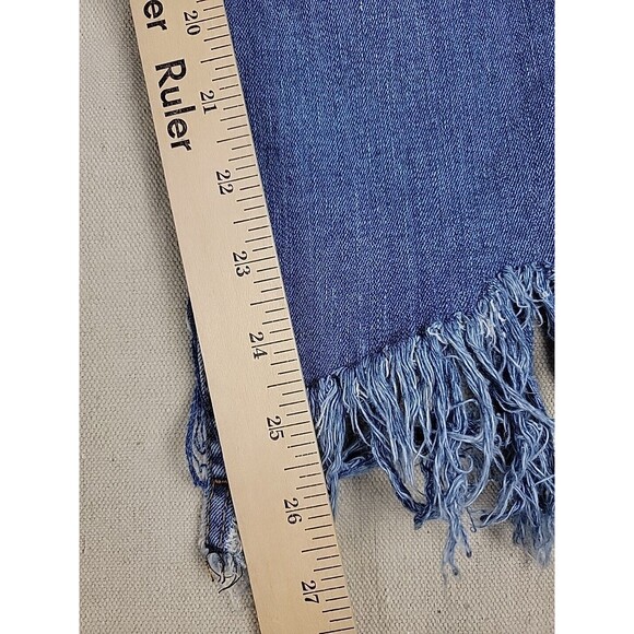 We The Free Jeans Womens 28x26 Crop Distressed Blue Mid Rise Frayed Stretch Boho - Picture 3 of 14